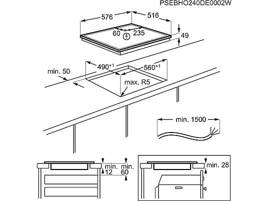 AEG TN64IA00XB feket-inox, beépíthető, indukciós, főzőzóna:4, beépíthető méret:60cm, főzőlap