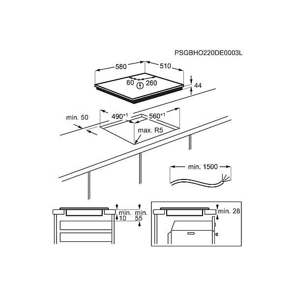 AEG TO64IC0FIT fekete, beépíthető, indukciós, főzőzóna:4, méret:60cm, főzőlap