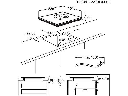 AEG TO64IC0FIT fekete, beépíthető, indukciós, főzőzóna:4, méret:60cm, főzőlap