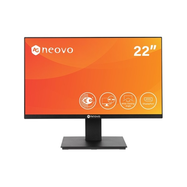 AG Neovo 21,5" LA-2202 FHD VA VGA/HDMI/DP fekete LED monitor