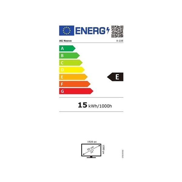 AG Neovo 21,5" X-22EW FHD TN VGA/HDMI DP fehér LED monitor