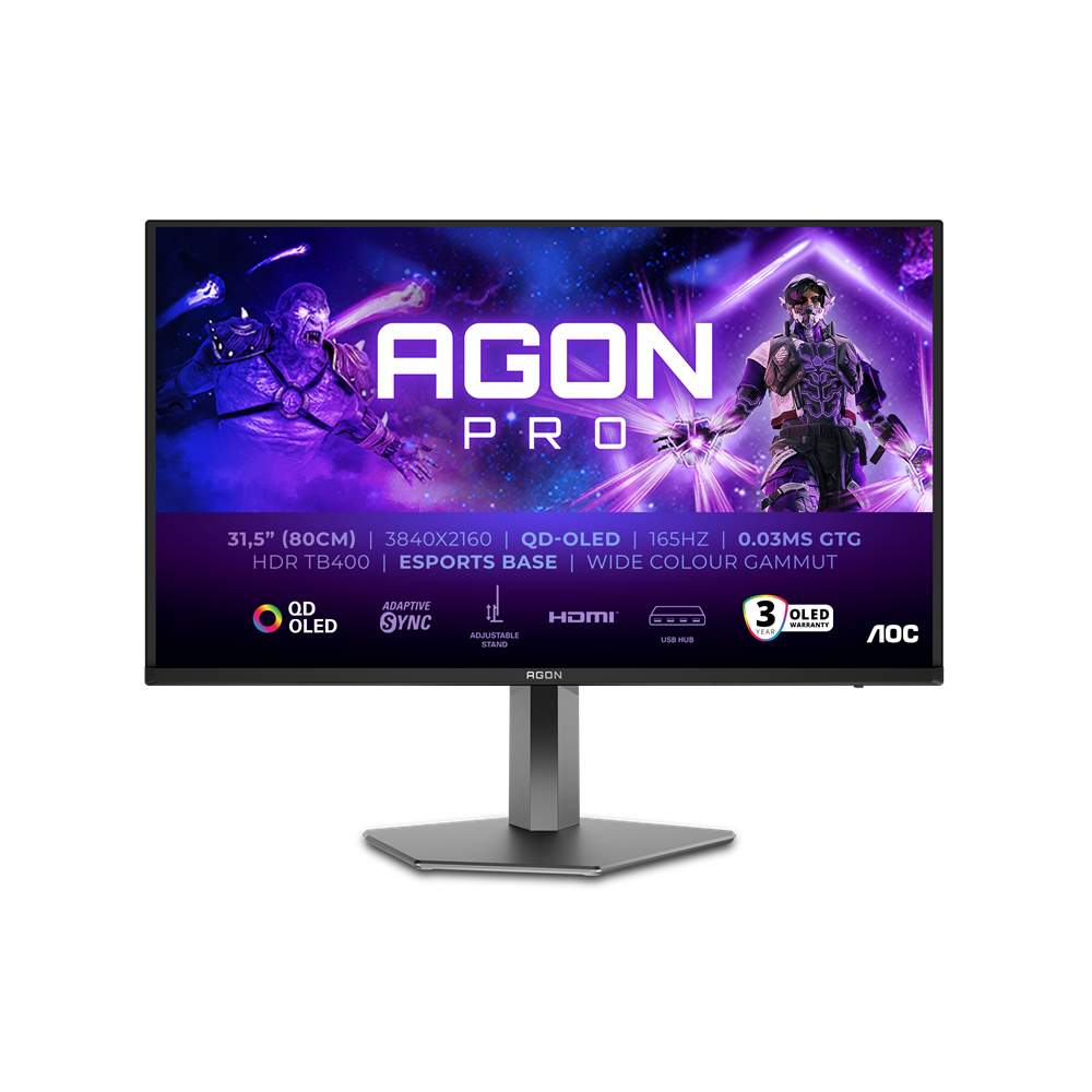AOC 31,5" AG326UD 4K UHD OLED 165Hz HDMI/DP/USB gamer monitor
