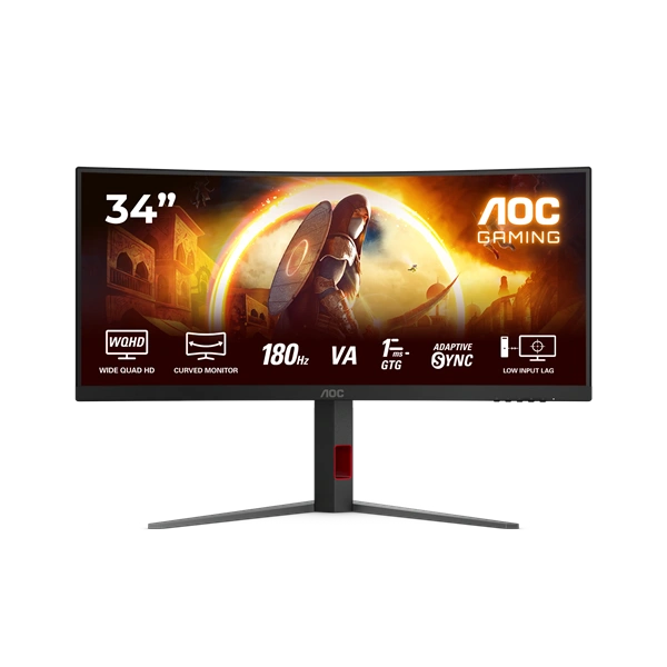 AOC 34" CU34G4 UWQHD VA 180Hz HDMI/DP ívelt gamer monitor