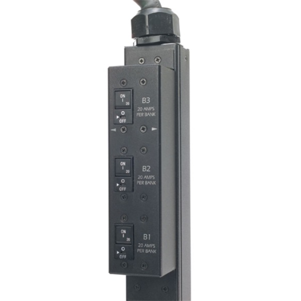 APC AP7568 Rack PDU, Basic, 0U, 12.5kW, 208V, (30)C13, (6)C19, 3` Cord