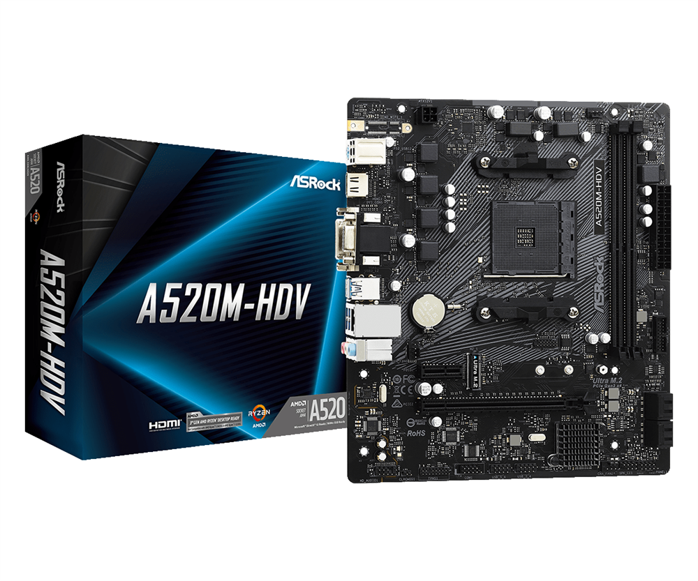 ASRock A520M-HDV AMD A520 SocketAM4 mATX alaplap
