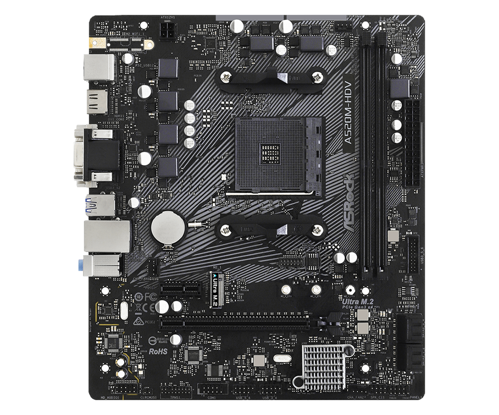 ASRock A520M-HDV AMD A520 SocketAM4 mATX alaplap