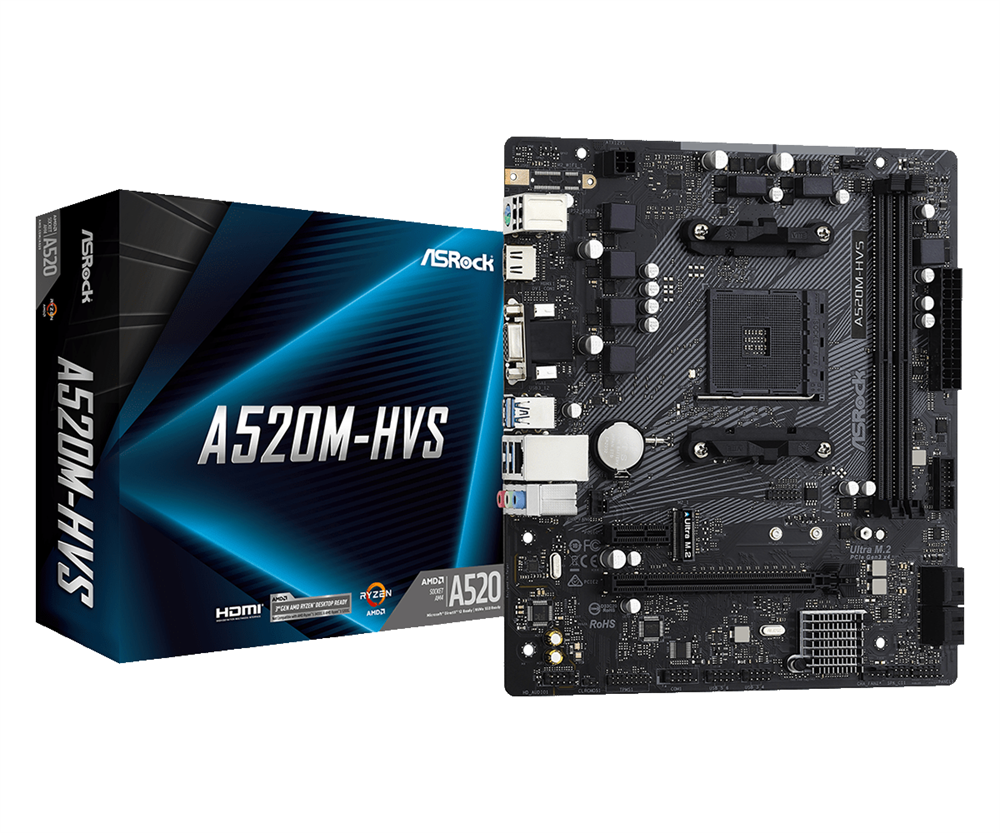ASRock A520M-HVS AMD A520 SocketAM4 mATX alaplap