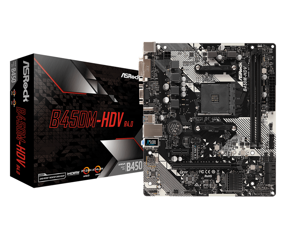 ASRock B450M-HDV R4.0 AMD B450 SocketAM4 mATX alaplap