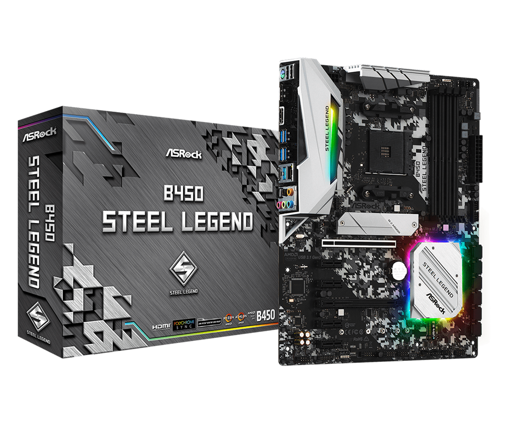 ASRock B450 STEEL LEGEND AMD B450 SocketAM4 ATX alaplap