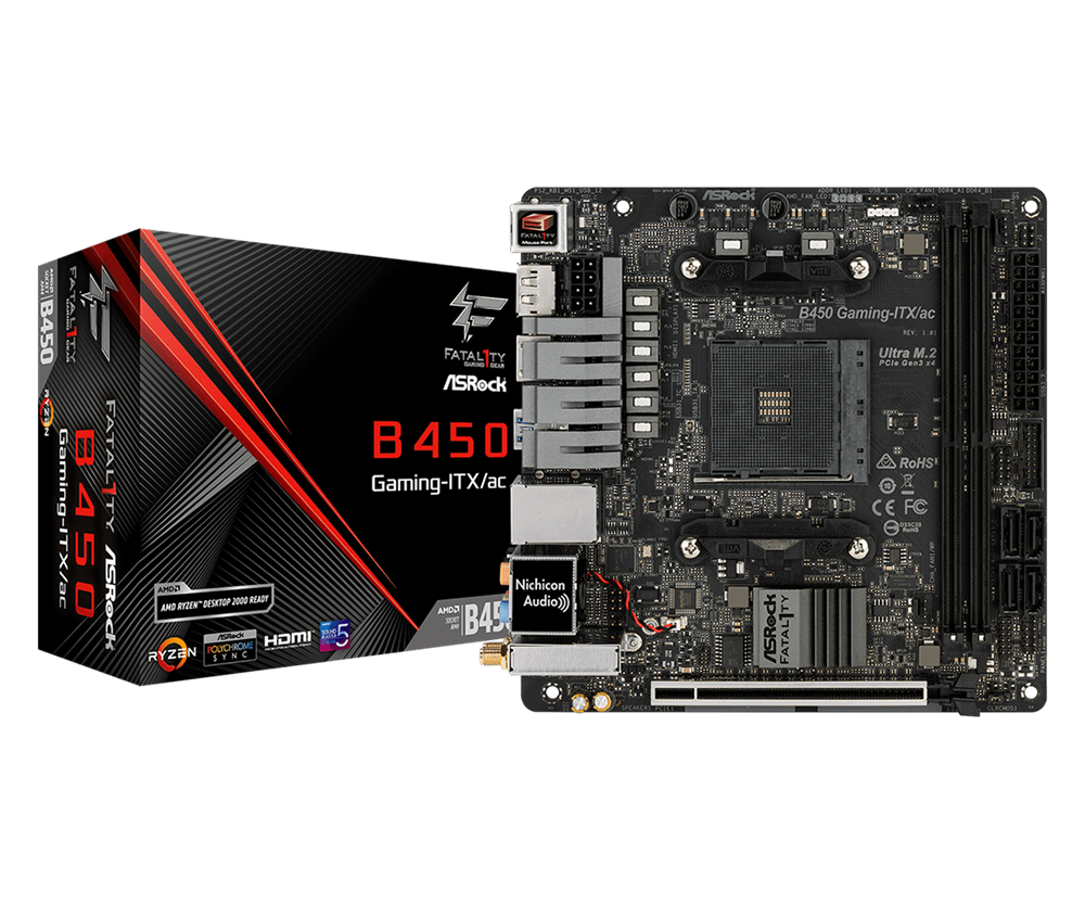 ASRock Fatal1ty B450 Gaming-ITX/ac AMD B450 SocketAM4 mini-ITX alaplap
