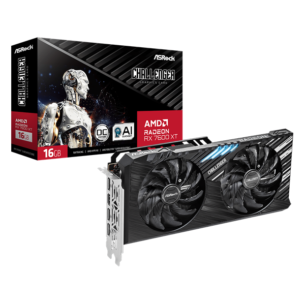 ASRock Radeon RX 7600 XT Challenger AMD 16GB GDDR6 128bit PCIe videókártya