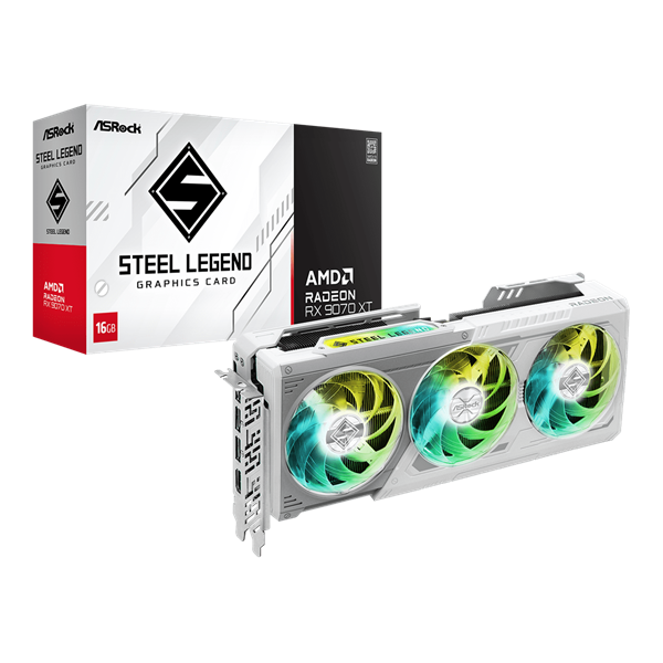ASRock Radeon RX 9070 XT Steel Legend AMD 16GB DDR6 256bit PCIe videókártya