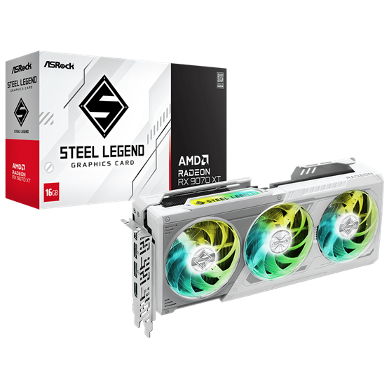 ASRock Radeon RX 9070 XT Steel Legend AMD 16GB DDR6 256bit PCIe videókártya