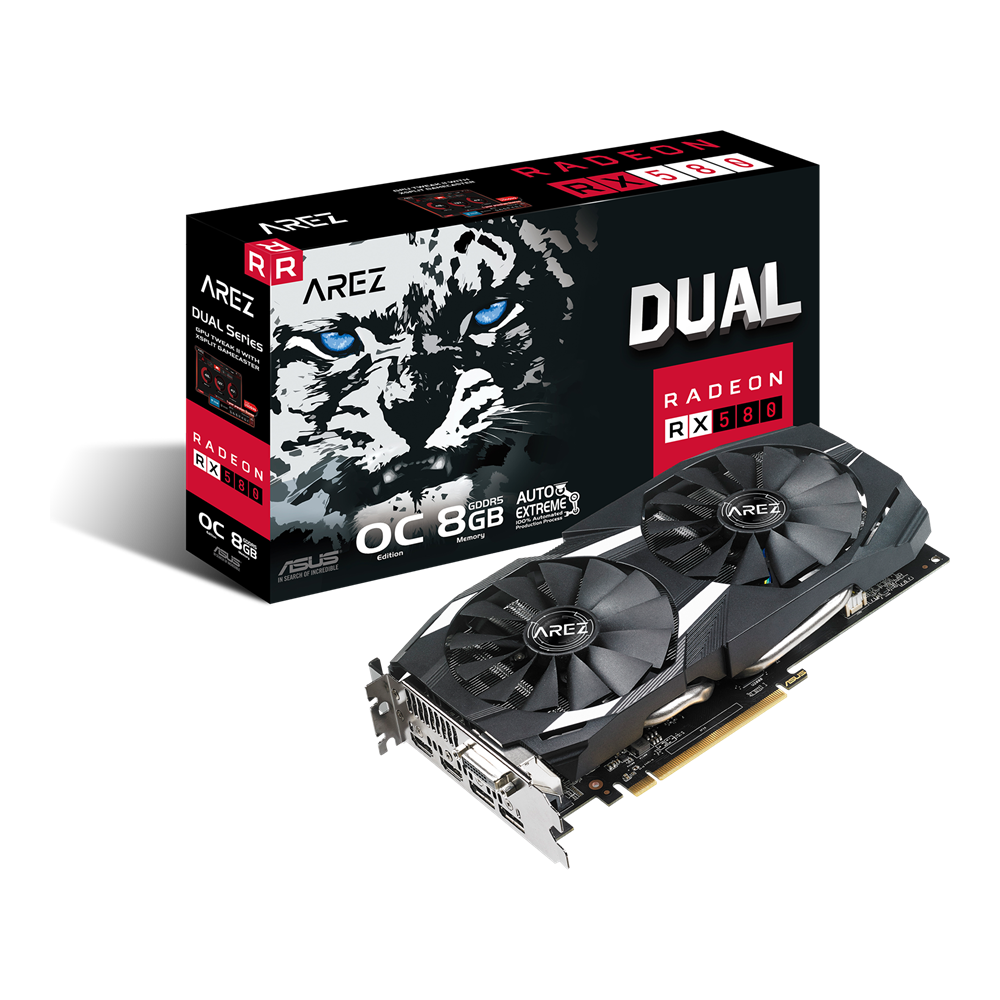 ASUS AREZ-DUAL-RX580-O8G AMD 8GB GDDR5 256bit PCIe videókártya