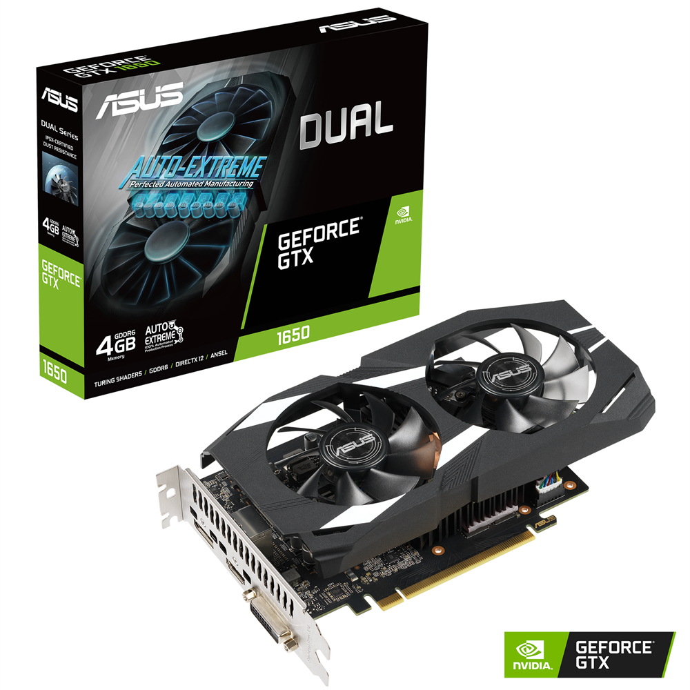 ASUS DUAL-GTX1650-4GD6-P nVidia 4GB GDDR6 128bit PCIe videokártya