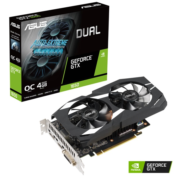 ASUS DUAL-GTX1650-O4GD6-P nVidia 4GB GDDR6 128bit PCIe videokártya