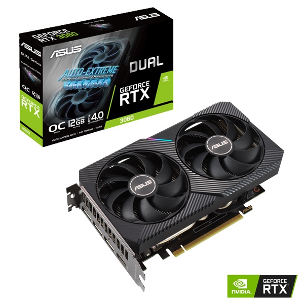 ASUS DUAL-RTX3060-O12G nVidia 12GB GDDR6 192bit PCIe videokártya