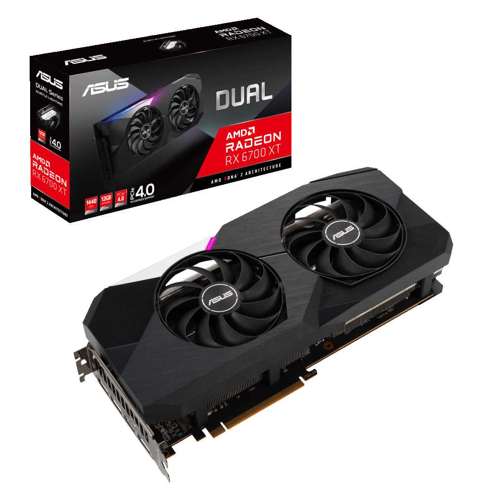 ASUS DUAL-RX6700XT-12G AMD 12GB GDDR6 192bit PCIe videokártya