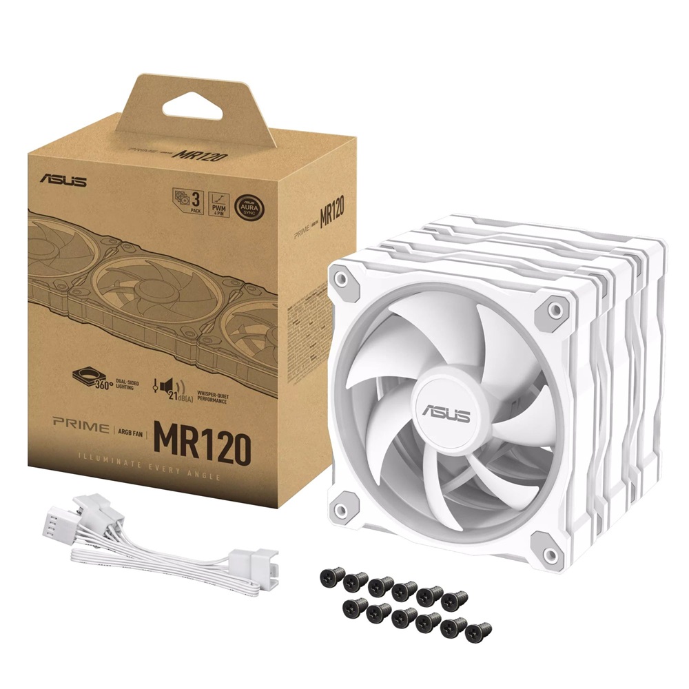 ASUS PRIME MR120 FAN ARGB fehér 3IN1 ventilátor