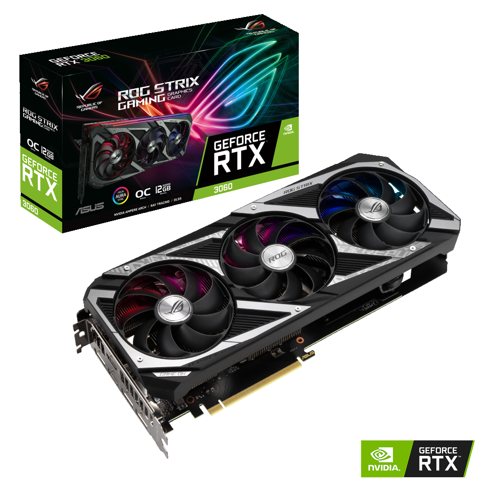 ASUS ROG-STRIX-RTX3060-O12G-V2-GAMING nVidia 12GB GDDR6 192bit PCIe videokártya