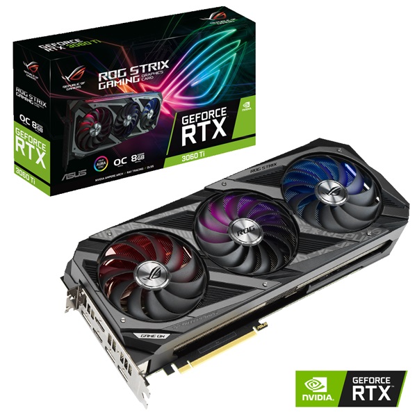 ASUS ROG-STRIX-RTX3060TI-O8G-GAMING nVidia 8GB GDDR6 256bit PCIe videokártya