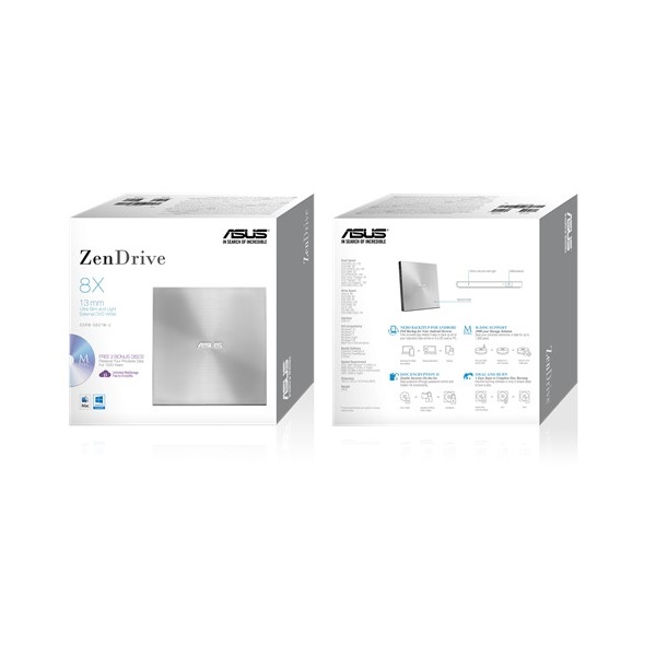 ASUS SDRW-08U7M-U/SIL/G/AS USB ezüst DVD író