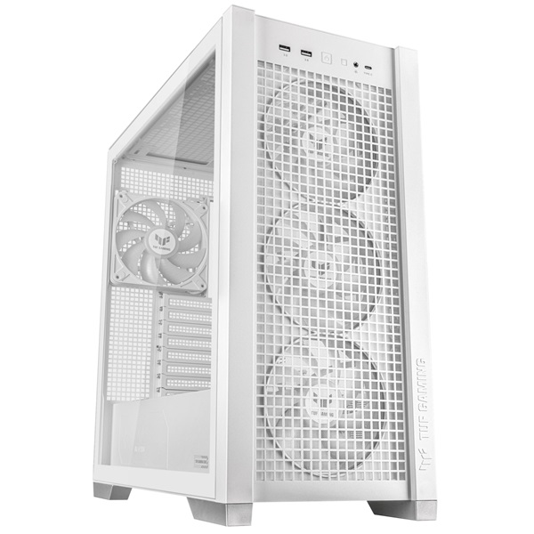 ASUS TUF GAMING GT302 TG fehér (táp nélküli) ablakos ARGB mATX ház