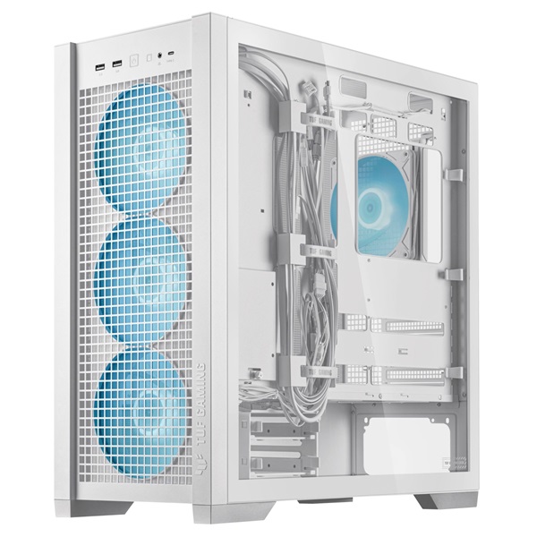 ASUS TUF GAMING GT302 TG fehér (táp nélküli) ablakos ARGB mATX ház