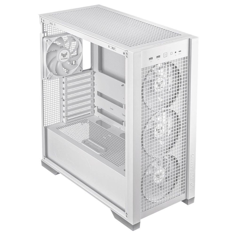 ASUS TUF GAMING GT302 TG fehér (táp nélküli) ablakos ARGB mATX ház
