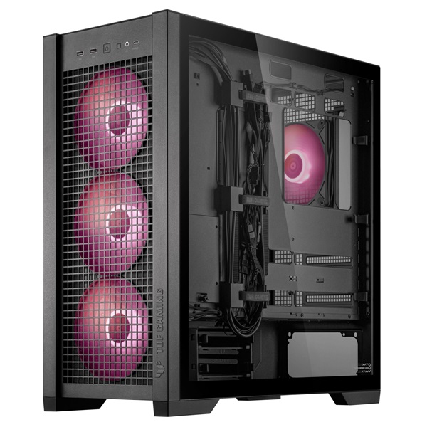 ASUS TUF GAMING GT302 TG fekete (táp nélküli) ablakos ARGB mATX ház