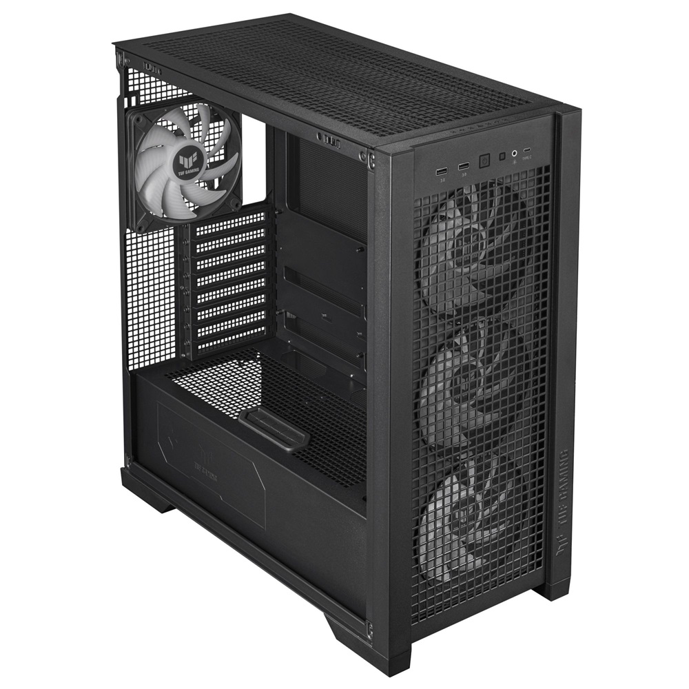 ASUS TUF GAMING GT302 TG fekete (táp nélküli) ablakos ARGB mATX ház