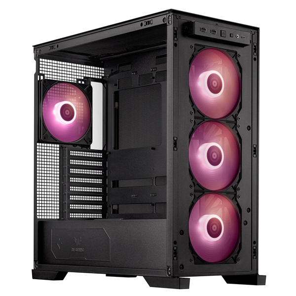 ASUS TUF GAMING GT302 TG fekete (táp nélküli) ablakos ARGB mATX ház