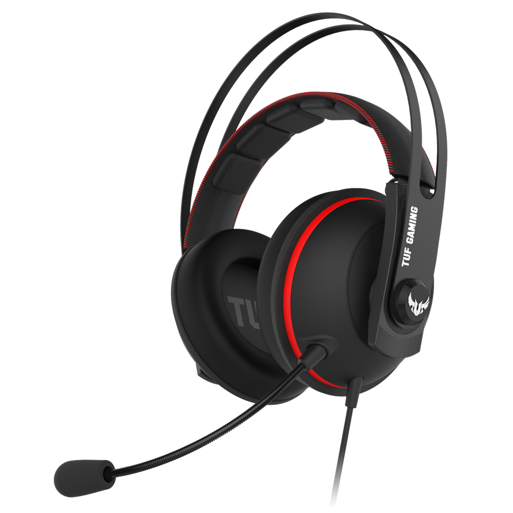 ASUS TUF GAMING H7 fekete-piros gamer headset