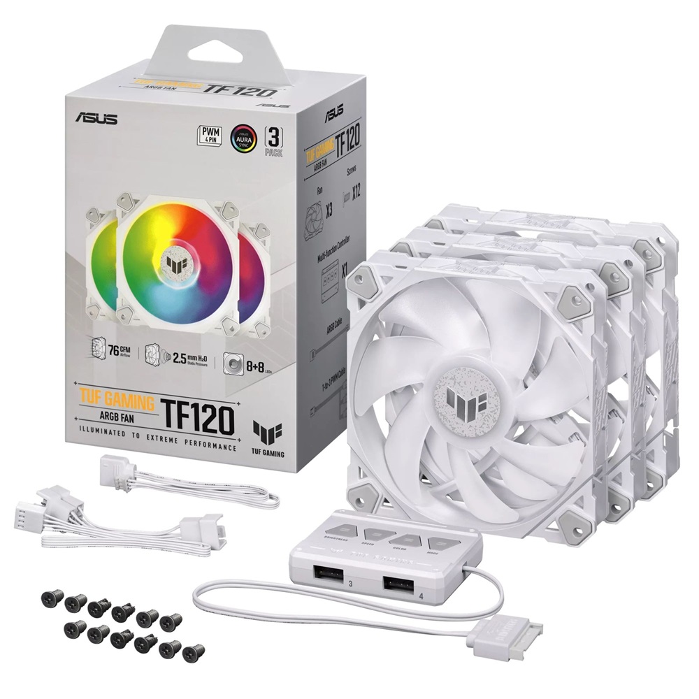 ASUS TUF GAMING TF120 ARGB WHITE EDITION 3IN1 ventilátor