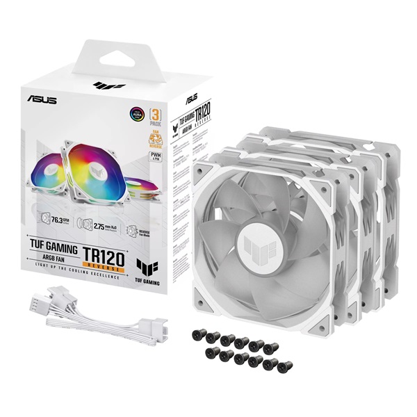 ASUS TUF GAMING TR120 FAN ARGB REVERSE fehér 3IN1 ventilátor