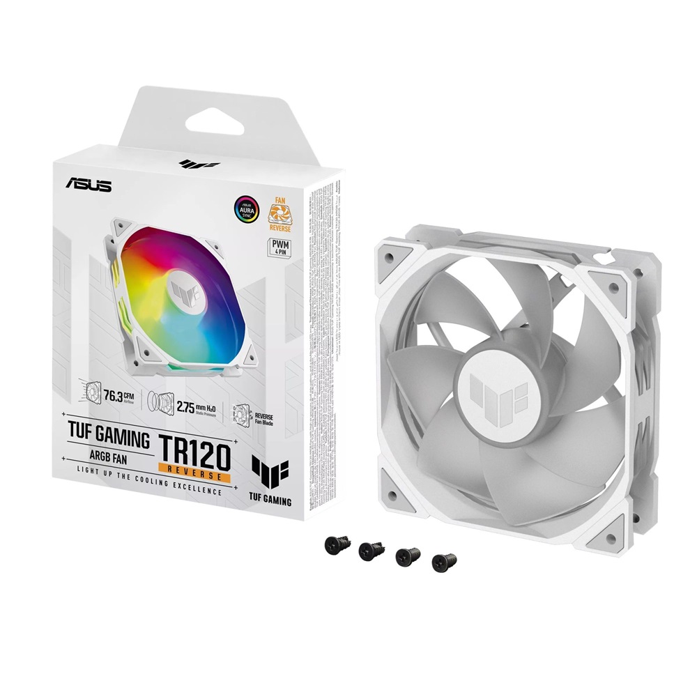 ASUS TUF GAMING TR120 FAN ARGB REVERSE fehér ventilátor