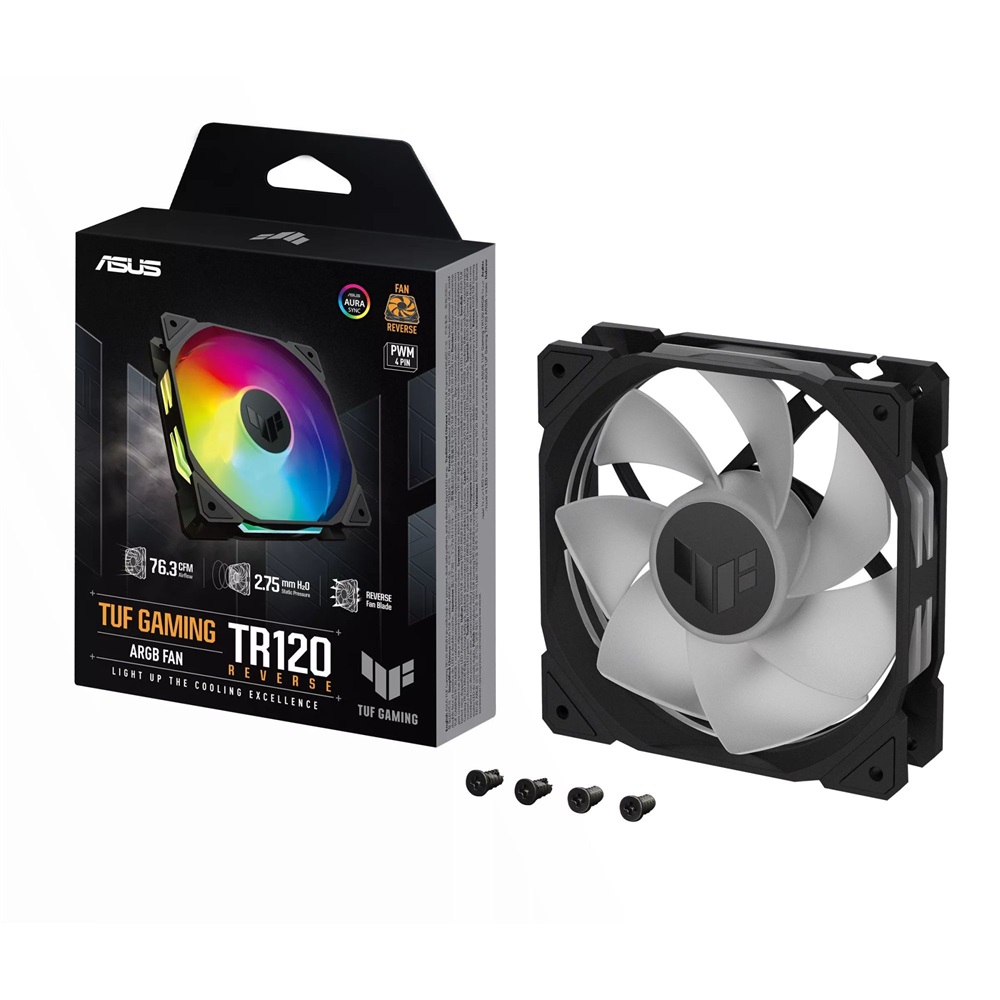 ASUS TUF GAMING TR120 FAN ARGB REVERSE fekete ventilátor