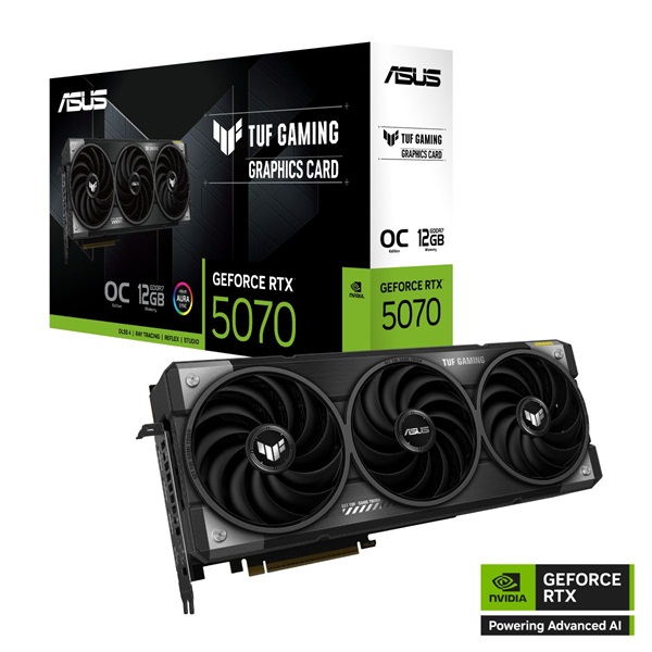 ASUS TUF Gaming OC GeForce RTX 5070 12GB GDDR7 192-bit PCIe videokártya