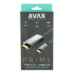 AVAX AV902 PRIME Type C-HDMI 2.0 4K/60Hz AV sodorszálas kábel