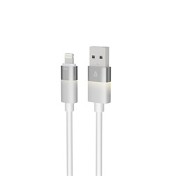 AVAX CB310 GLOWY 1m USB-A - Lightning fehér töltőkábel