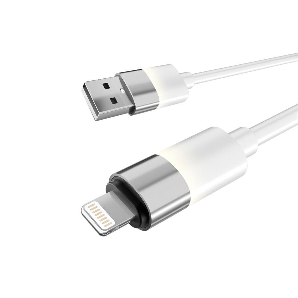 AVAX CB311 GLOWY 2m USB-A - Lightning fehér töltőkábel