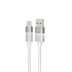 AVAX CB312 GLOWY 1m 18W USB-A - USB-C fehér gyorstöltő kábel