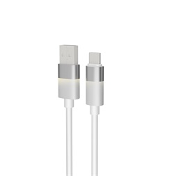 AVAX CB312 GLOWY 1m 18W USB-A - USB-C fehér gyorstöltő kábel