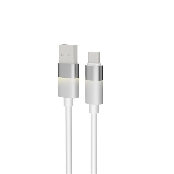 AVAX CB313 GLOWY 2m 18W USB-A - USB-C fehér gyorstöltő kábel