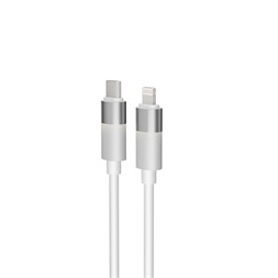 AVAX CB314 GLOWY 1m 27W USB-C - Lightning fehér gyorstöltő kábel