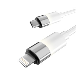 AVAX CB315 GLOWY 2m 27W USB-C - Lightning fehér gyorstöltő kábel