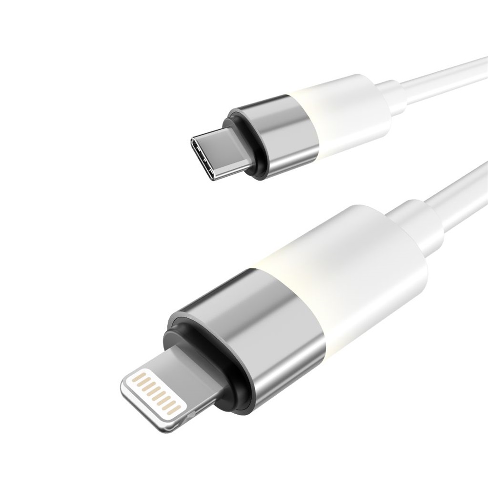 AVAX CB315 GLOWY 2m 27W USB-C - Lightning fehér gyorstöltő kábel