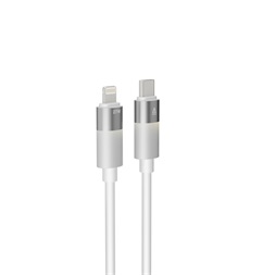 AVAX CB315 GLOWY 2m 27W USB-C - Lightning fehér gyorstöltő kábel