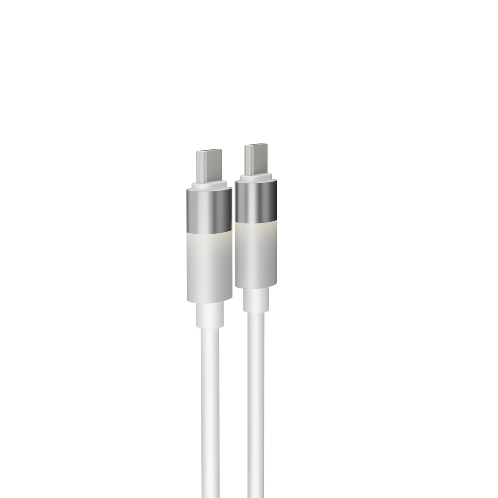 AVAX CB316 GLOWY 1m 60W USB-C fehér gyorstöltő kábel