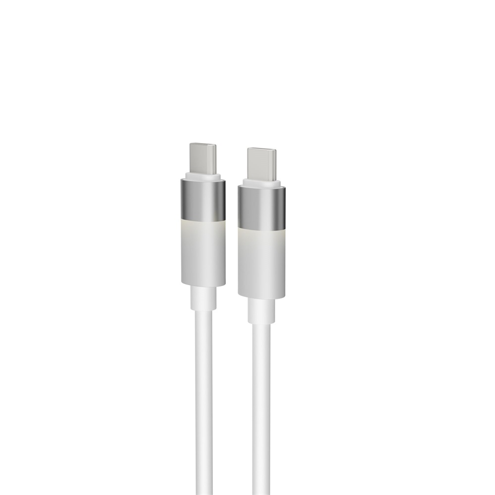 AVAX CB317 GLOWY 2m 60W USB-C fehér gyorstöltő kábel